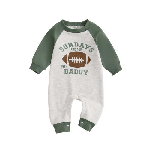 Newborn Baby Boy Football Season Jumpsuit Sundays are for Football with Daddy Sweatshirt Romper Playsuit Fall Clothes