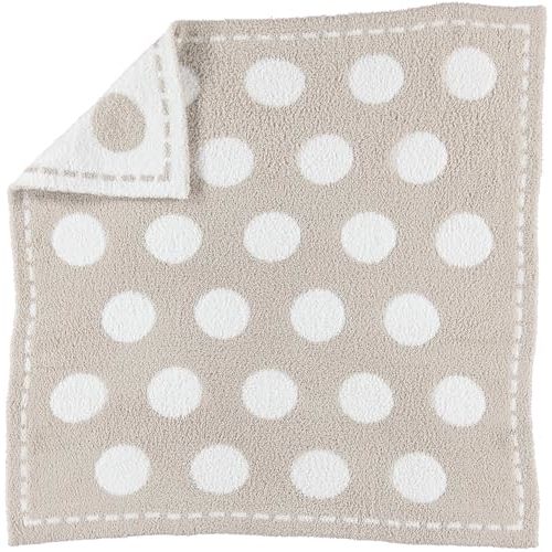 Barefoot Dreams® CozyChic® Dream Receiving Blanket, Stone-White Circles, 30"x30"