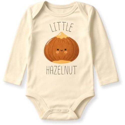Little Hazelnut Baby Bodysuit, Premium Cotton Tshirt for Kids, Cute Hazelnut Tee Toddler Shirt