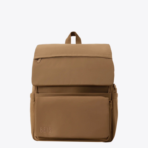 BÉIS 'The Ultimate Diaper Backpack' in Camel - Diaper Bag Backpack in Camel Brown