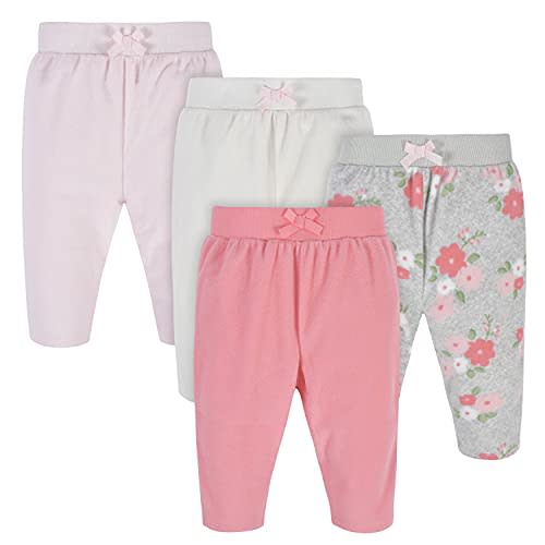 Gerber Baby Girls' 4-Pack Microfleece Pants