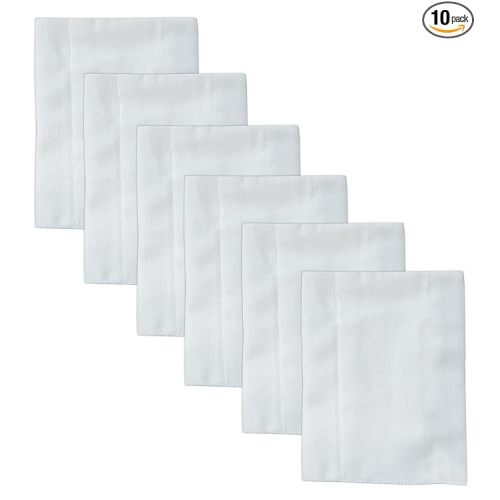 Ruvanti Unisex Baby Boys Girls Birdseye Prefold Cloth Diapers Washable - White 3-Ply 10 Pack