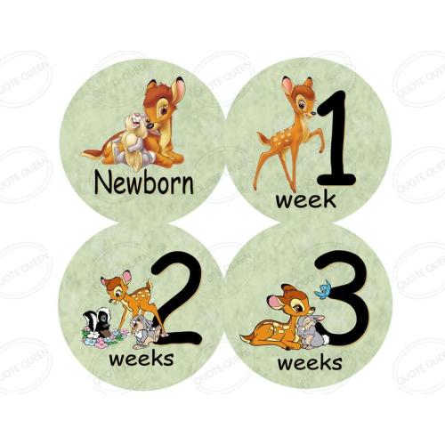 Bambi Disney Thumper Monthly Stickers Baby Shower Gift