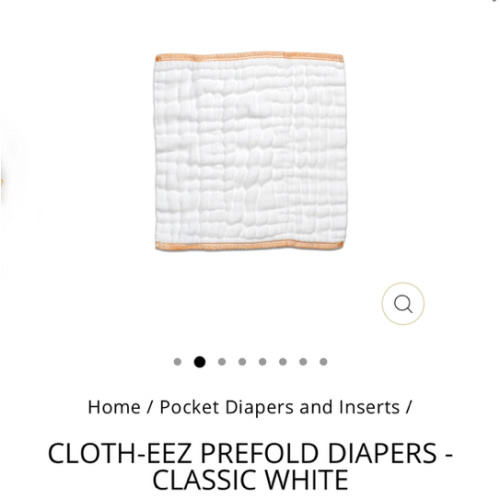 Cloth-eez Prefold Diapers - White cotton