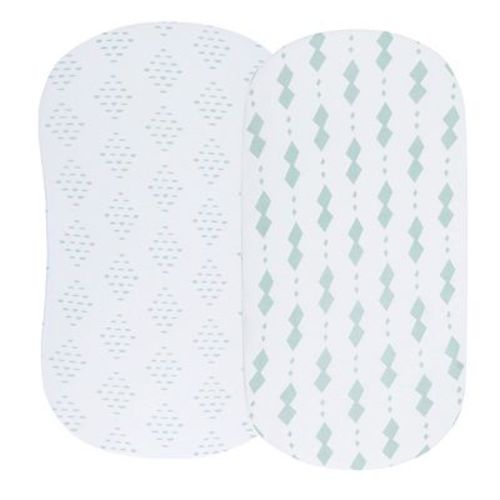 Ely's & Co. Baby Fitted Bassinet Sheet 100% Combed Jersey Cotton Sage Diamond