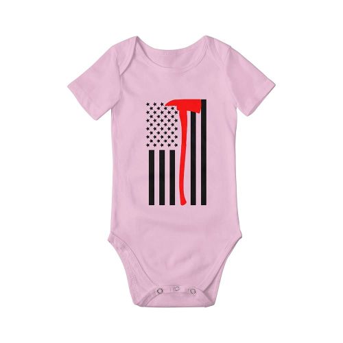 Firefighter Axe Red Line Flag Newborn Girl Boy Romper Jumpsuit Bodysuit Baby Outfits Infant Clothes