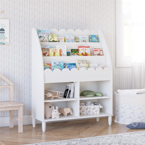 Little Seeds Cloud Kids' Bookshelf with Toy Storage Organizer, White | Wayfair