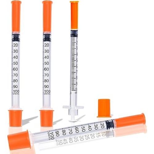 1 ml/cc 30G 5/16 Inch Syringes, U-100 Lab Tools Syringe, Individual Wrapped, 25 Pack
