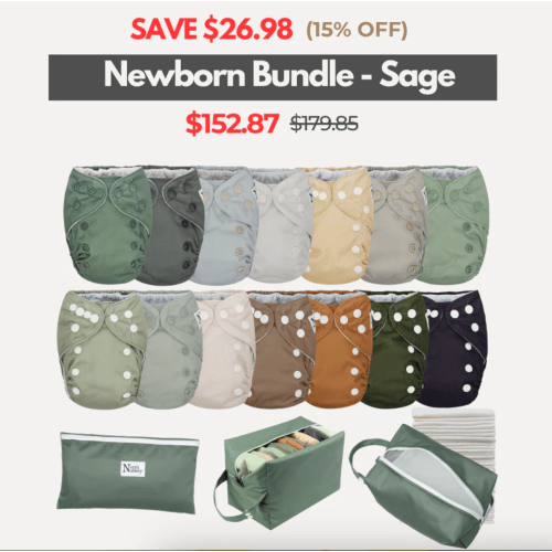 Newborn Bundle Cloth Diapers Sage