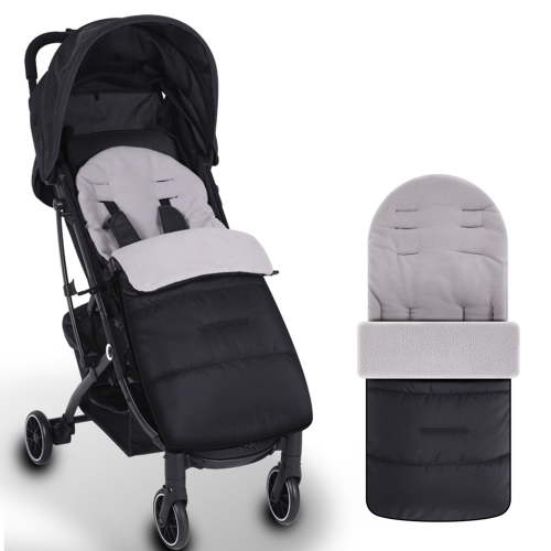 HioHa Universal Baby Stroller Footmuff, Winter Warm Pram Sack with 5-Point Harness Opening, Windproof & Water-Resistant, Machine Washable Cosy Liner for Newborn to Toddler, Fits Most Strollers (Grey)