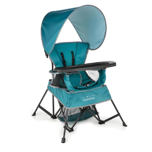 Baby Delight Go with Me Venture Portable Chair | Indoor and Outdoor | Sun Canopy | 3 Child Growth Stages | Teal