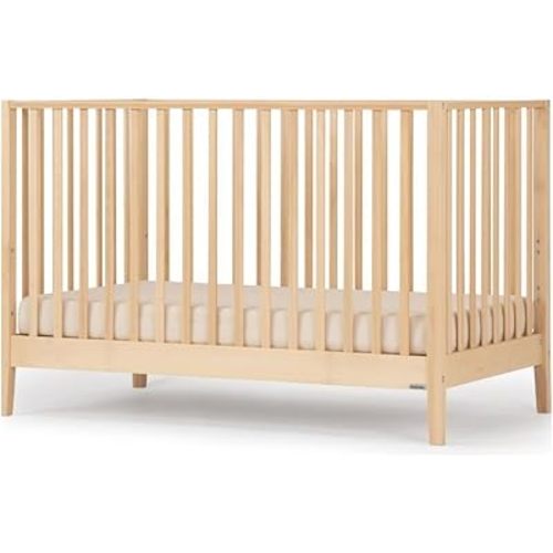 dadada Baby LaLa 3-in-1 Convertible Crib - Wood Crib Converts into Toddler Bed & Daybed - Greenguard Gold Certified, Made in Italy - 3 Adjustable Mattress Heights - Solid Beechwood (Natural)