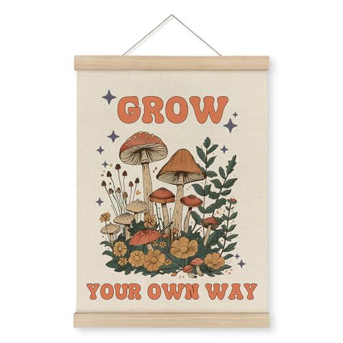 MAQIKA Mushroom Poster - Framed Wall Art, Inspirational Mental Health Decor, 12x16 inch