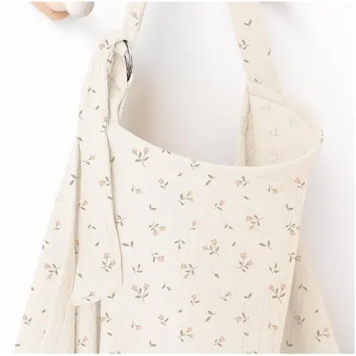 Muslin Nursing Covers for Breastfeeding, Privacy Breast Feeding Cover with Arch Neckline for Mom and Baby, Breathable 100% Cotton Nursing Apron Multi-use Stroller Cover