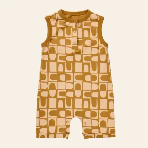 Printed Henley Romper
