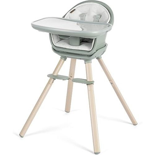 Maxi-Cosi Moa 8-in-1 High Chairs for Babies and Toddlers, Machine Washable Infant High Chair, Compact, Convertible High Chair Lightweight Design, Classic Green