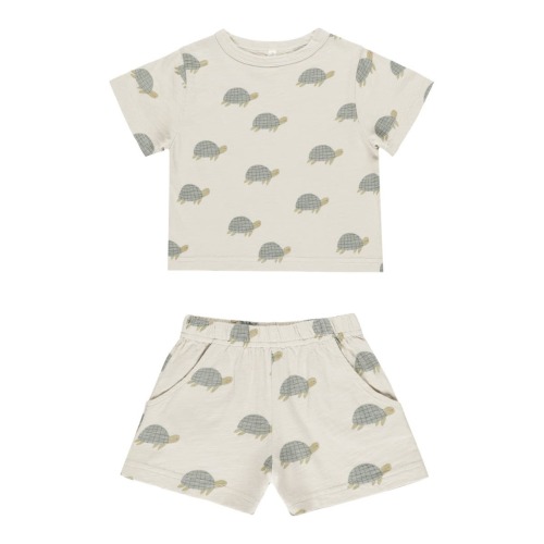 Print Cotton Top & Shorts Set, 6-12M