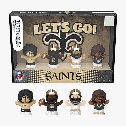 Little People NFL 4 Piece Collector Figure Box Team Set, Team Colors, One Size (New Orleans Saints)