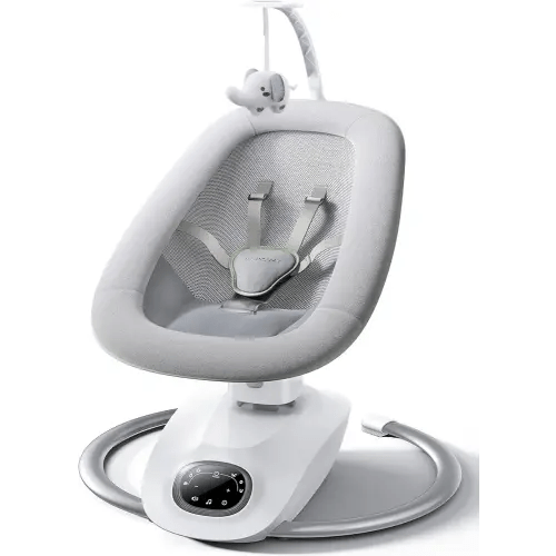 Momcozy CocoSway Baby Swing for Infants to Toddler, 3D-Motion Electric Baby Swing with 6 Motions & 4-Speeds, Remote Control, Infant Swing with 8 Preset Lullabies for Baby Boy Girl Up to 20 lbs