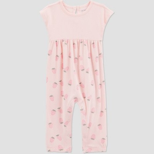 Carter's Just One You®️ Baby Girls' Raspberry Fruit Ribbed Romper- Pink 6M