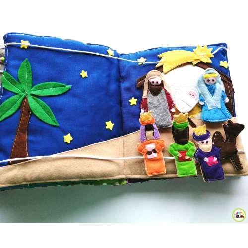 Quiet book Bible for children New Testament Jesus nativity miraculous fishing distribution of loaves and fishes