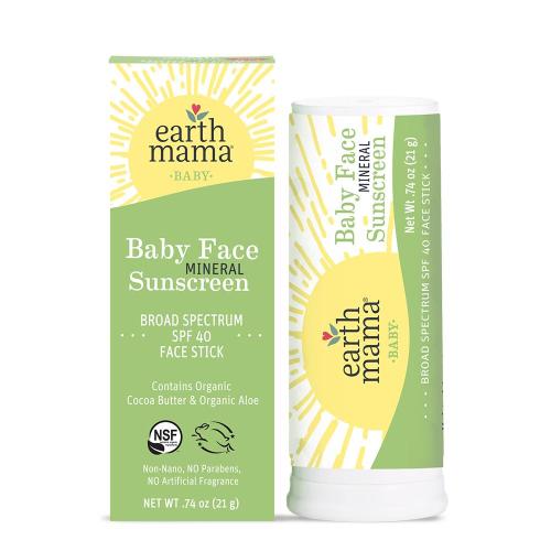 Baby Face Mineral Sunscreen Face Stick SPF 40- Earth Mama Organics
