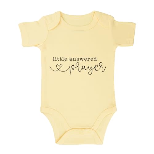 Little Answered Prayer Bodysuit Infant Reveal Ideas Bodysuit Girl And Boy Bodysuit Pregnancy Baby Announcement 0-12M