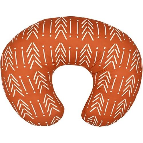 Baby Nursing Pillow Cover, Breastfeeding Pillow Cover Boys Girls, Nursing Pillow Case for Newborn, Soft Fabric Fits Snug On Infant, Washable and Breathable, Vintage Orange
