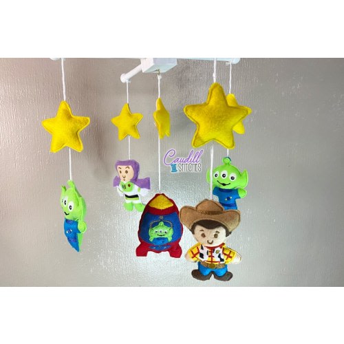 Best Friends Space Aliens, Cowboy Felt Plush Toys, Baby Mobile, Nursery Decorations, Baby’s Room, Felt Stuffie