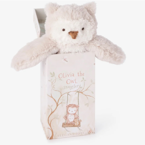 Olivia the Owl Snuggler Plush Security Blanket w/ Gift Box – Elegant Baby