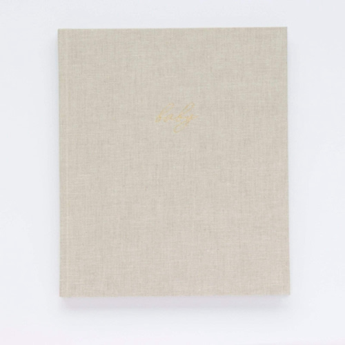Linen Baby Book - Oat