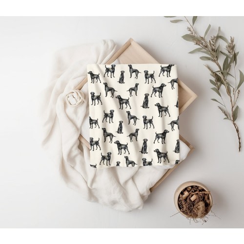 Black Labrador Baby Swaddle Blanket, Baby Gift, Dog Nursery, Puppy Nursery, Black Lab Mom, Dog Mom, Baby Blanket, Baby Throw, Watercolor