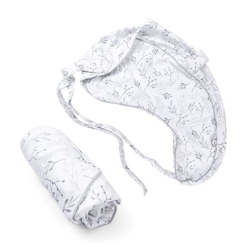 Boppy Uplift Nursing Pillow Cover - Soft Washable Microfiber Bottle & Breastfeeding Pillow Cover with Belt (Uplift Feeding Pillow Sold Separately) - Gray Gentle Leaves