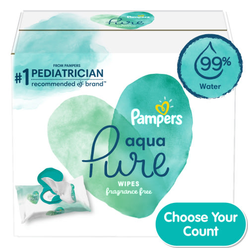 Pampers Aqua Pure Sensitive Baby Wipes, Multipurpose Diaper Aid, 560 Ct