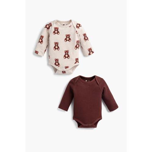 2-Pack Long Sleeve Bodysuits - Baby Teddy Bears