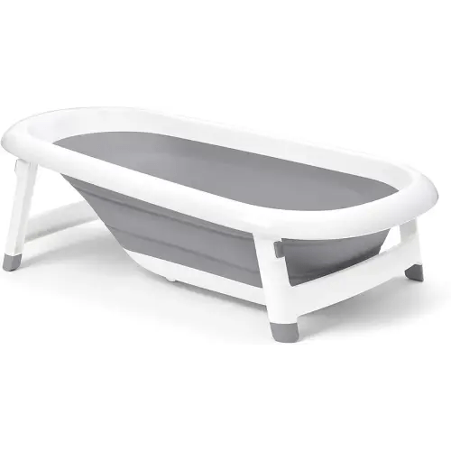 OXO TOT Splash & Store Bathtub | Baby Bathtub | Newborn Baby Essentials | for Keeping Bathtime Secure & Tidy | 0-18 Months | Tub Folds Flat for Compact Storage