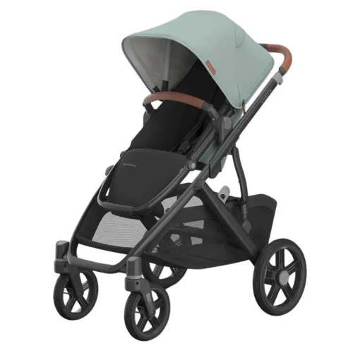 Uppababy - Vista V3 Stroller, Kenzi (Mystic Aqua/Carbon Frame/Saddle Leather)