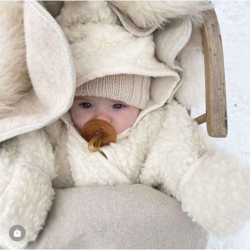 Merino Wool Snugglesuit, Milk, Binibamba, 100% Merino Wool