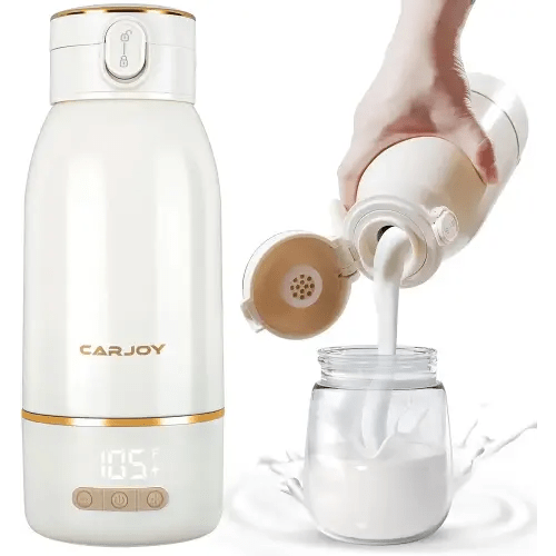 Portable Bottle Warmer, 17oz Fast Heating Portable Bottle Warmer for Travel with 2Hours Super Fast Charging, 500mL Big Capacity Baby Bottle Warmer for Baby Formula,Portable Milk Warmer for Baby