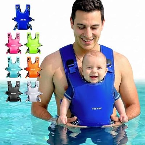 Baby Carrier for Water, 0-36 Months, 13-33 lbs Portable Adjustable Baby Sling Support Infant Chest Holder Harness for Swimming Pool Beach Land, Dark Blue