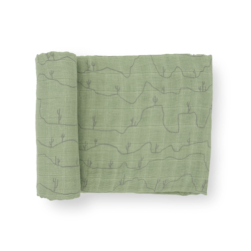 Cotton Muslin Swaddle Blanket - Cactus Lines