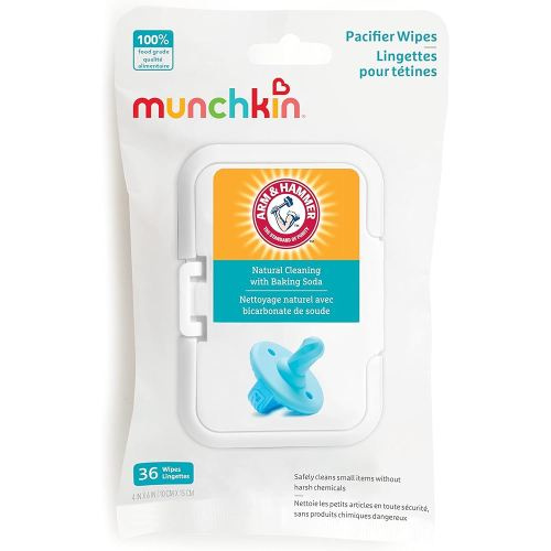 Amazon.com: Munchkin® Arm & Hammer Pacifier Wipes - Safely Cleans Baby and Toddler Essentials, 1 Pack, 36 Wipes : Baby