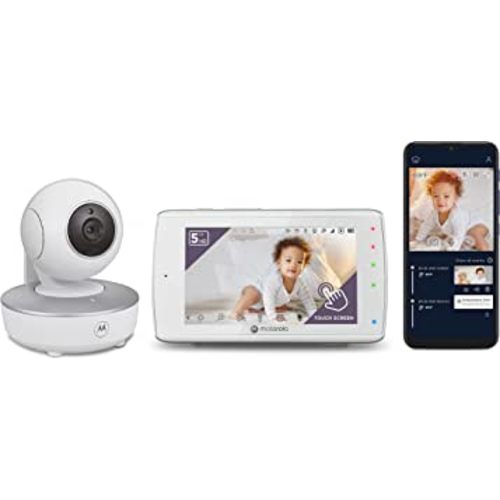 Motorola Baby Monitor VM36XL Touchscreen 5" Portable WiFi Video Baby Monitor with Camera HD 720p - Connects to Smart Phone App, 1000ft Range, Two-Way Audio, Remote Pan-Tilt-Zoom, Room Temp, Lullabies