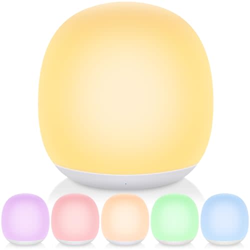 Tyute Night Light for Kids, Egg Night Light for Nursery,RGB Color Changing&Dimmable Touch Control Baby Light with Timer, Silicone Portable Toddler Nightlight Lamp for Bedside, Kids Room