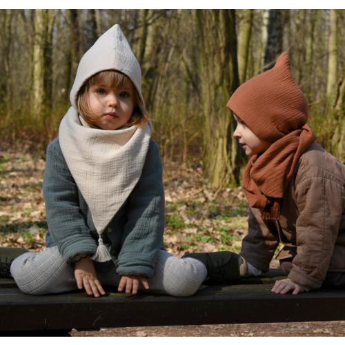 Baby Pixie Hat, Muslin baby Bonnet, Spring Summer Autumn cap, Unisex hat with ties, Baby Toddler lightweight hat, organic cotton muslin bonnet