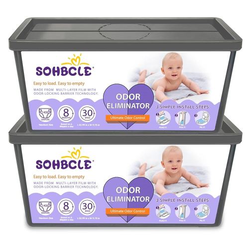 Refills Compatible with Genie Easy Roll Signature Diaper Pail and Platinum Diaper Pail, 60 Bags Hold up to 2800 Newborn Diapers, Extra Thickness Powerful Odor Eliminate, Fresh Fragrance Easy to Use