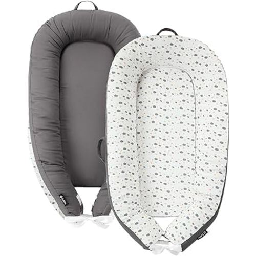 JOLLITO Baby Lounger for Baby Girls & Boys, Infant Lounger Cover, Newborn Essentials for Baby 0-12 Months, Baby Play Mat,100% Cotton Breathable, Portable Travel, Babies Essentials Gifts