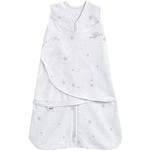 HALO 100% Cotton Sleepsack Swaddle, 3-Way Adjustable Wearable Blanket, TOG 1.5, Stardust, Small, 3-6 Months