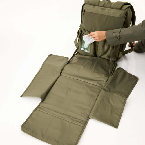 BÉIS 'The Ultimate Diaper Backpack' in Olive - Green Backpack Diaper Bag