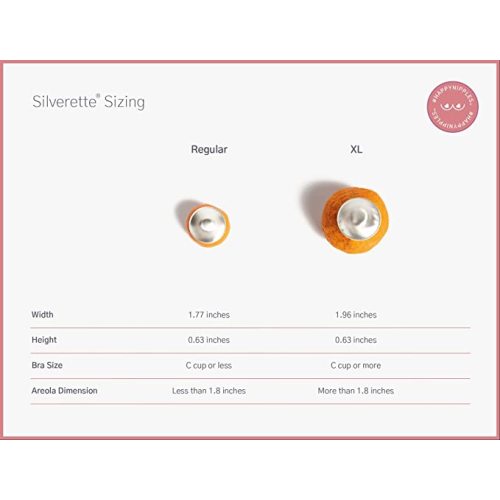 SILVERETTE The Original Silver Nursing Cups, Silverettes Metal Nipple Covers for Breastfeeding, Nursing pads, 925 Silver Nipple Cover Guards, Soothe and Protect Sore Nipples -Made in Italy